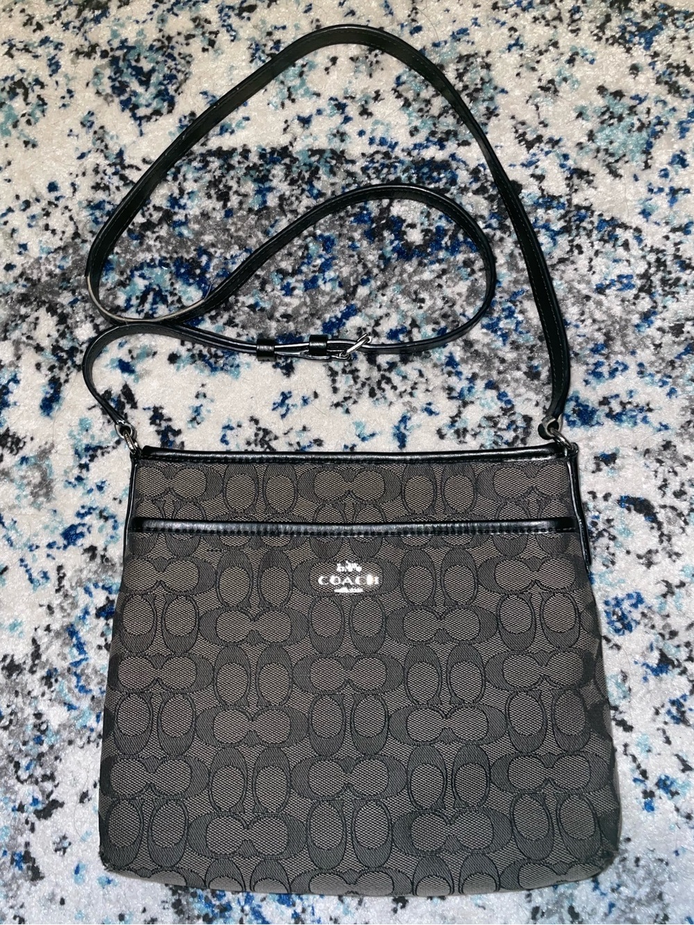 Coach Black Signature Jacquard Crossbody Bag